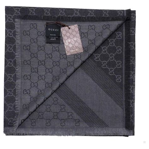 stola gucci. GGWEB. New angracite Dark grey Silk Wool ref.236888